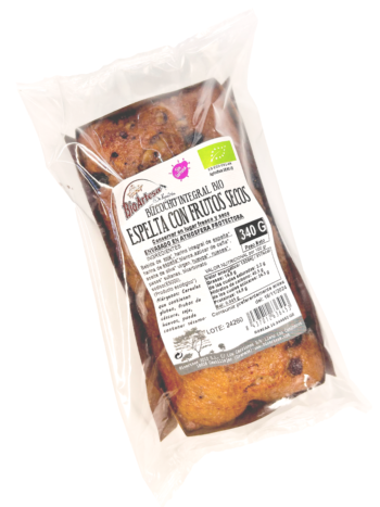 bizcocho de espelta con frutos secos sin lactosa ecologico