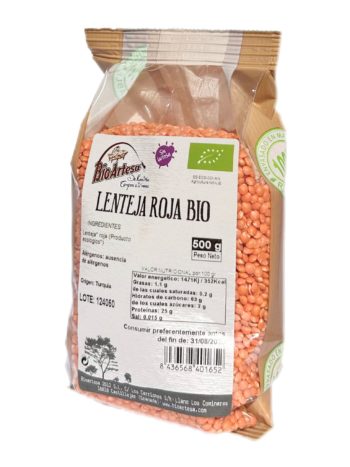 Lenteja roja sin gluten ecológica